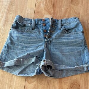 J. Crew Light Blue Jean Shorts with Button Fly